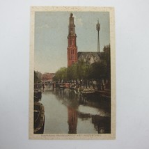 Postcard Netherlands Amsterdam Westerkerk Church Prinsengracht Canal Ant... - £7.81 GBP