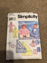 Simplicity 7807 - Babies Romper, Jacket, Pants - New, UC, FF - £5.32 GBP