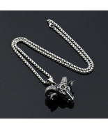 Church of Satan Sigil Baphomet Goat Stainless Steel (316L) 3D Link Chain... - $25.99