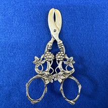 800 Silver Marked Grape Leaf Scissors Shears - Antique - $99.99