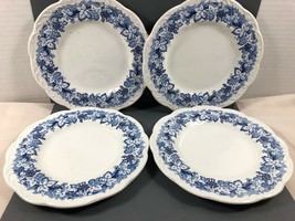 English Staffordshire Sterling Meakin Blue Vine Bread &amp; Butter set of 4 plates - £28.55 GBP