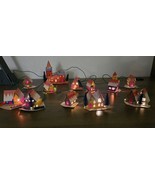 Vintage Sleepy Christmas Village Light Set WORKS! 10 Putz Glitter Houses... - $2,682.68 MXN