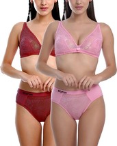 Women&#39;s Bra Panties Set Lingerie Sets Pack Of 2 Sets Non Padded Girls Br... - $20.75