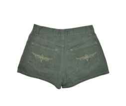 Vintage Bullhead Shorts Womens 5 Green Low Rise Mini Venus Girl Trap y2k... - $18.24