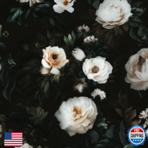 Black Floral Peel &amp; Stick Wallpaper - Vintage Dark Moody - 17.5"x 393" R... - $65.26