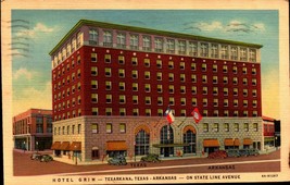 Vintage 1943 Linen Postcard Texarkana, Ark. Hotel Grim -BK41 - £3.10 GBP