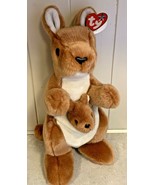 Beanie Baby Buddy 12” Pouch Kangaroo and Baby Joey 2000 Large Retired - £25.76 GBP