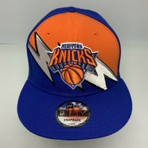 New Era Cap NBA NY Knicks Orange Royal Blue 9FIFTY SnapBack Hat - £39.02 GBP