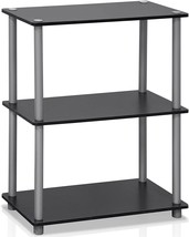 Side Table With Storage Furniture End Accent Bedside Display Rack Black 3 Tier - £30.92 GBP