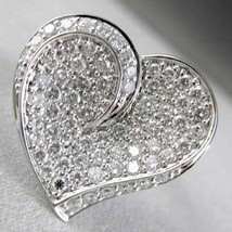 2 KT Rotondo Diamante Fidanzamento Grappolo Cuore Promessa Anello Argento Solido - £174.30 GBP
