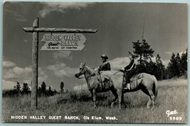 RPPC Hidden Valley Guest Ranch Sign Cle Elum WA Clark Photo 5509 Postcard J1 - £14.75 GBP