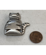 Sitting Cat Tail Triangles Pin Brooch JJ Jonette Jewelry Silver Pewter 1... - £14.86 GBP