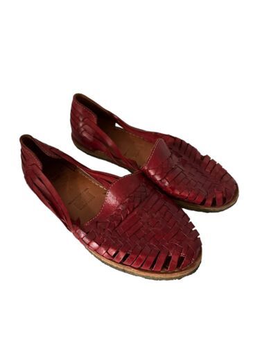 Primary image for WILL LEATHER GOODS Womens Shoes Huarache Sandals Red Woven Slip On Size 6