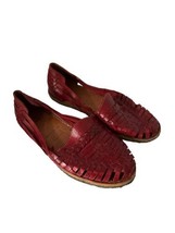 WILL LEATHER GOODS Womens Shoes Huarache Sandals Red Woven Slip On Size 6 - $25.91