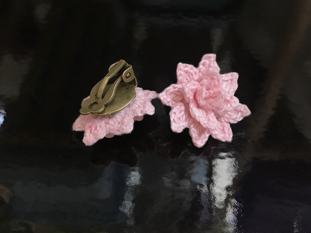 Handmade Dahlia Elegant Flower Stud Earrings Kids Post Brand New - $18.00