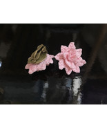Handmade Dahlia Elegant Flower Stud Earrings Kids Post Brand New - £14.16 GBP