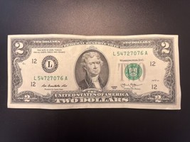 A 2013 Series 2 Dollar Bill that has Serial # L 54727076 A in Good Condi... - $28.04