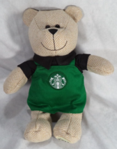 Starbucks 2016 Limited Edition Bearista Beige Bear Plush Green Apron Ted... - $13.81