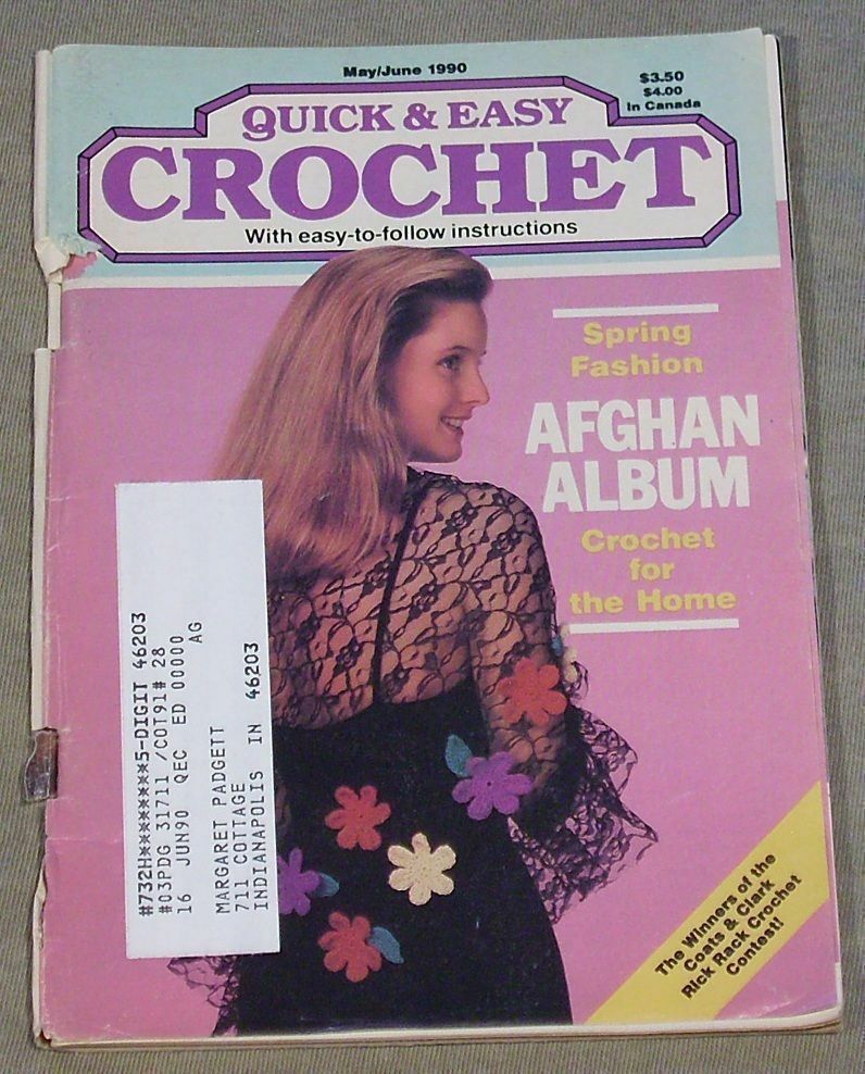 Crochet Pattern Book Quick & Easy Crochet May-June 1990 - Spring Fashion - $21.60