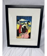 Dennis Boileau Pencil Signed wood Block Print Native American Horse Framed - $255.29 CAD