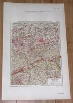 1924 Original Vintage Map East Ruhrgebiet Ruhr Dortmund Bochum Wuppertal Germany - £21.98 GBP