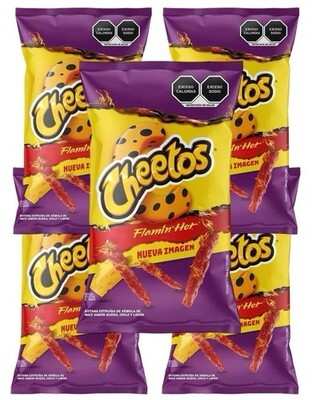 Sabritas Cheetos Flamin Hot 5 Pk SMALL bags papas snacks authentic from ... - $19.75