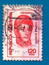   Used Argentina Postage Stamp (1978) 120p Jose San Martin - Scott #1106    - $1.99