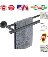 Luxury 27&quot; Matte Black Double Towel Bar - Durable Stainless Steel Bathro... - $83.91 CAD