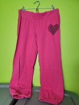 Sweats Sweatpants Pants Loungewear Sleepwear No Boundaries Pink Heart Large - £17.34 GBP