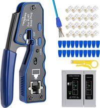 Ethernet Crimp Tool for Cat5e &amp; Cat6 with 20 Connectors &amp; Wire Stripper - $54.40