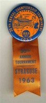 1963 New York State 30th Annual Championship WBA Bowling Tournament Pin ... - $13.86