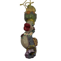 Katherine&#39;s Collection Seahorse Kissing Lips Ornament Glitter Fruit Hat 6 in - £23.25 GBP