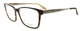 Vera Wang Tula HN Women&#39;s Eyeglasses Frames 51-16-132 Brown Horn w/ Crystals - £33.25 GBP