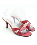 Westies Youngst Womens Red Leather Open Toe Kitten Heels Size 7.5 M - $24.74