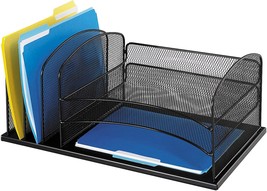 Onyx Mesh 3 Sorter/3 Tray Desktop Organizer, Safco Products, 3254Bl, Black - $56.99