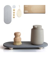 Instant Dry Sink Caddy Organizer –, With Wooden Feet And Natural Loofah,... - $49.31 CAD
