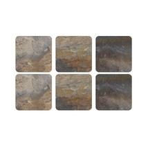 Pimpernel 10.5 x 10.5 cm MDF with Cork Back Earth Slate Coasters, Set of 6, Mult - £18.68 GBP