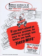 Fired Wife 1943 WWII Era ORIGINAL Vintage 9x12 Industry Ad Robert Paige - £23.35 GBP