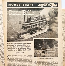 1954 Mark Twain Dixie Belle Model Ship Pattern Craft Lot of 3 Pgs Steame... - $24.99