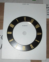 Brass &amp; Black Quartz Clock Face Dial  West Germany 3 7/8&quot; - $9.50