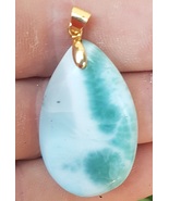 natural  blue LARIMAR handcarved Gemstone pendant (l-101) - $18.97