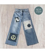 Upcycled High Rise Wide Leg Jeans with Handmade Patches - $92.00