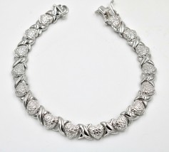Gift Box Heart XO Bracelet 7 1/2&quot; Silver Plated Brass - £31.54 GBP