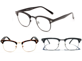 Soho Glasses Clear Lens Black or Demi Malcom X HalfBrow Retro Vintage Su... - $9.95