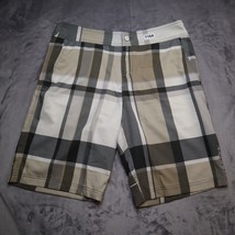 Oneill Short Men S Beige Plaid Hybrid Athletic Casual Outdoors Chino Zip Pockets - $19.68