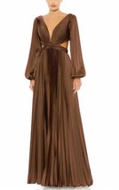 Ieena For Mac Duggal ieena for mac duggal long sleeve pleated cut-out gown size - $464.43 CAD