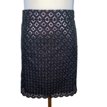 New Stella McCartney Embroidered Silk Blend Silver Black Lined Mini Skirt IT42 - £43.95 GBP