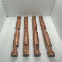4 Vintage Wooden Lincoln Logs Replacement Pieces Brown Wood Blocks - $14.60
