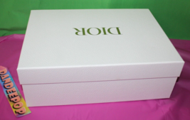 Dior Pebble White Empty Gift Box With Gold Lettering Ribbon And Cards 12... - $29.69