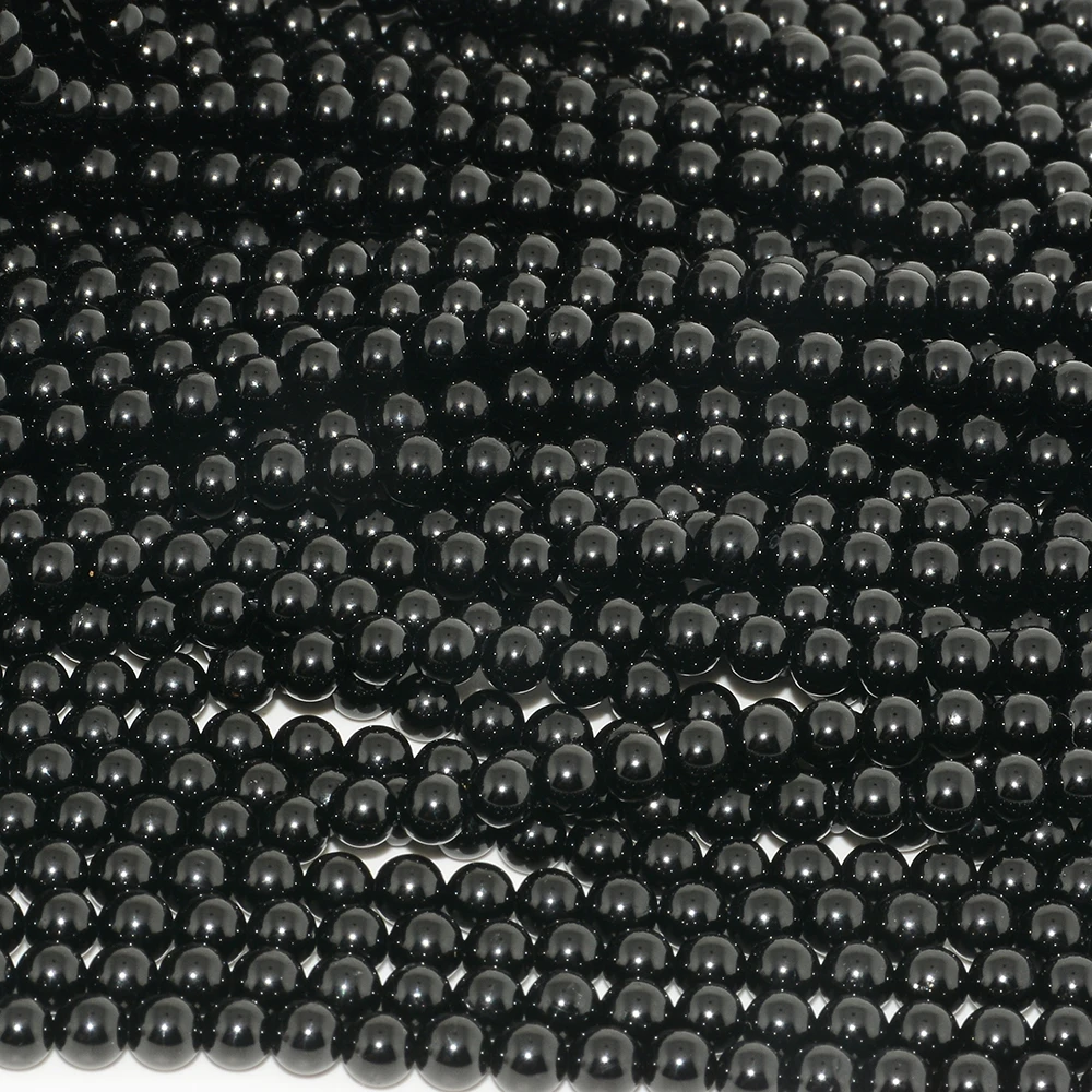 Natural Black Tourmaline Loose Round Beads 4.2mm-4.5mm - £12.06 GBP